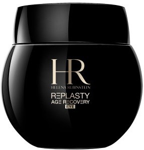 Een zwart potje met goud en witte tekst voor Helena Rubinstein Replenishing Eye.