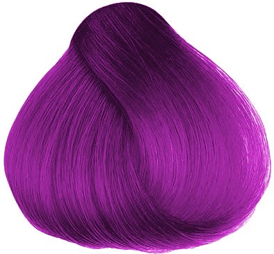 A shiny, purple hair strand, shaped like a teardrop or a small, smooth hill.
