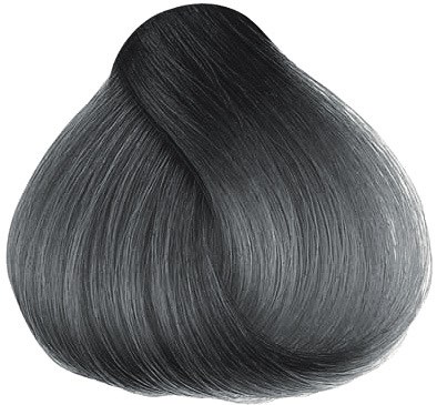 A black-and-white photo shows a smooth, shiny hair strand | hair in a curved shape.