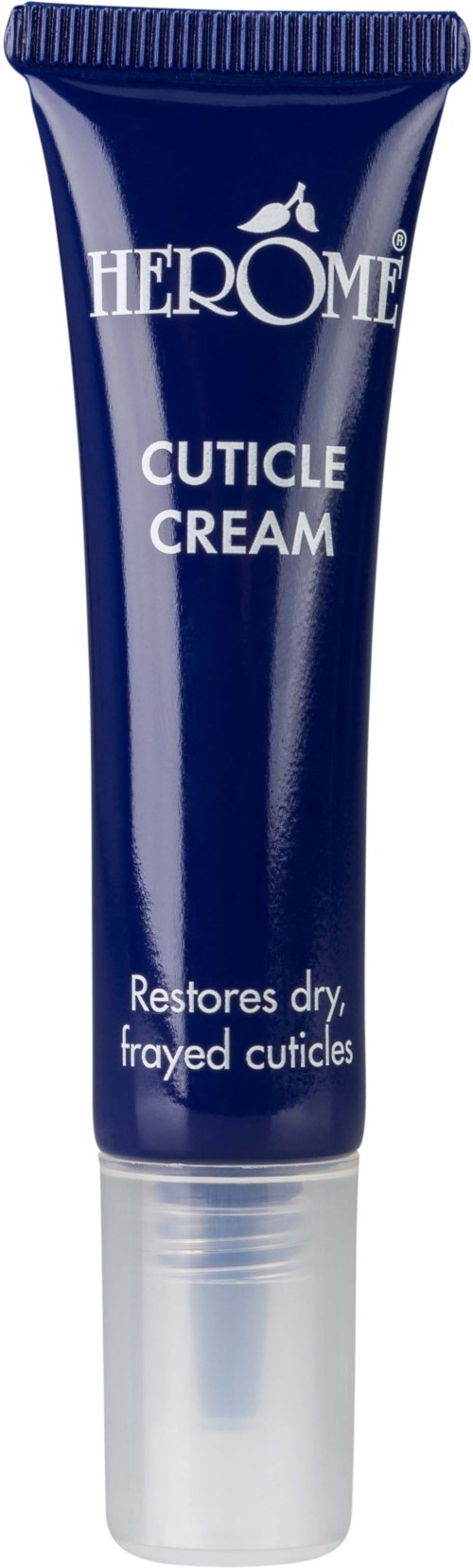 A blue tube labeled 'Herome Cuticle Cream' that restores dry, frayed cuticles.