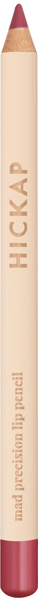 A beige pencil with a red tip and the word 'HICKARP' written on it.