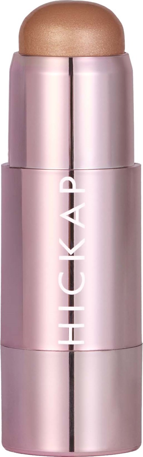 A pink, cylindrical makeup stick with a rounded beige tip and the label "HICKAP" on the side.