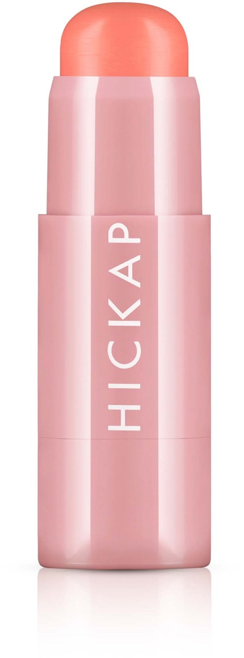 Pink cylindrical stick with rounded top, labeled 'HICKAP' in white letters. It appears to be a cosmetic product.