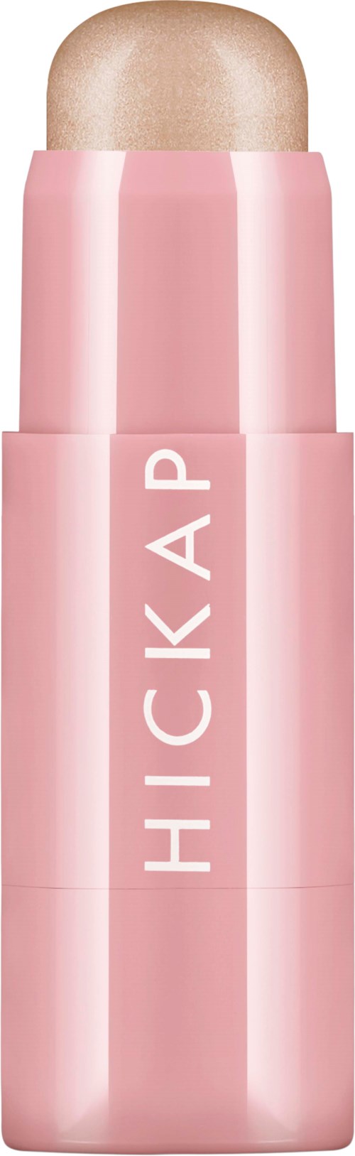 A pink cylindrical stick with a rounded top, labeled 'HICKA P' in white letters.