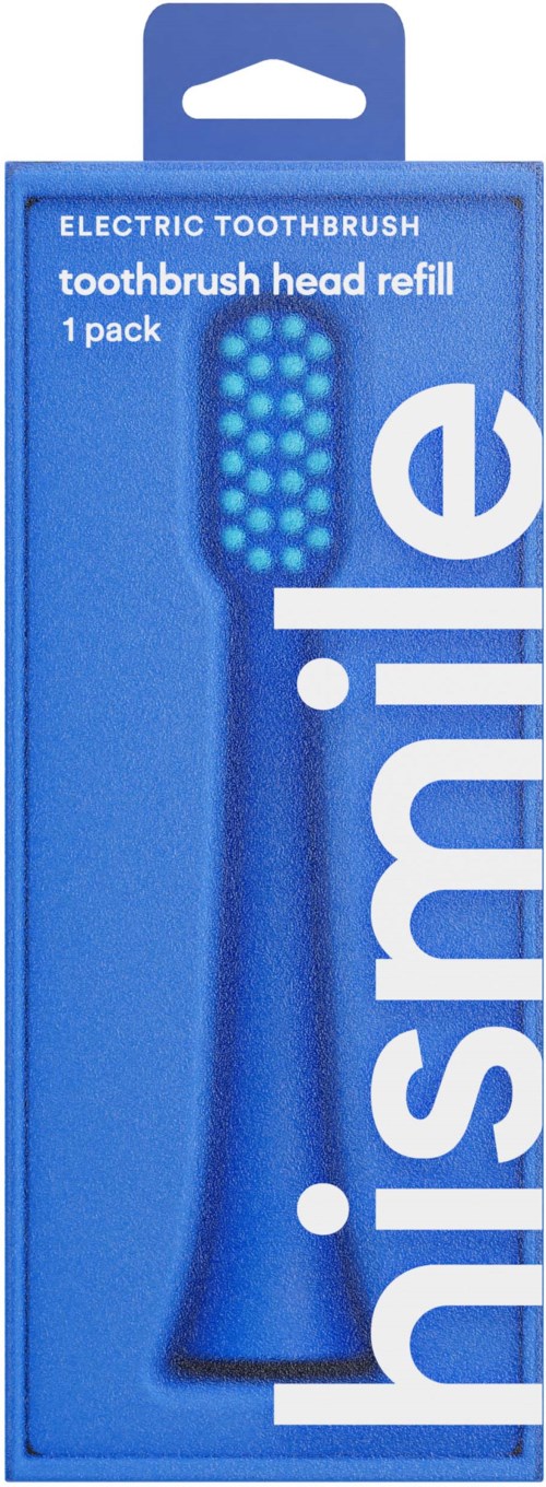 Blue packaging with a toothbrush image and white text, showing it is a refill for an electric toothbrush.
