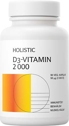 Holistic Holistic D3-vitamin 2000IE (50 µg)  vegetabiliska kapslar 90 st