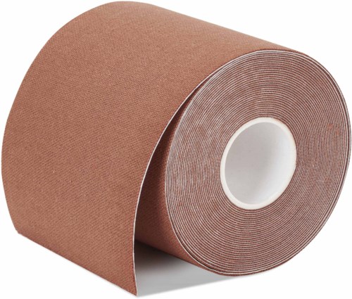 Ett brunt rullband med en vit inre kärna, placerad i en vinkel.
