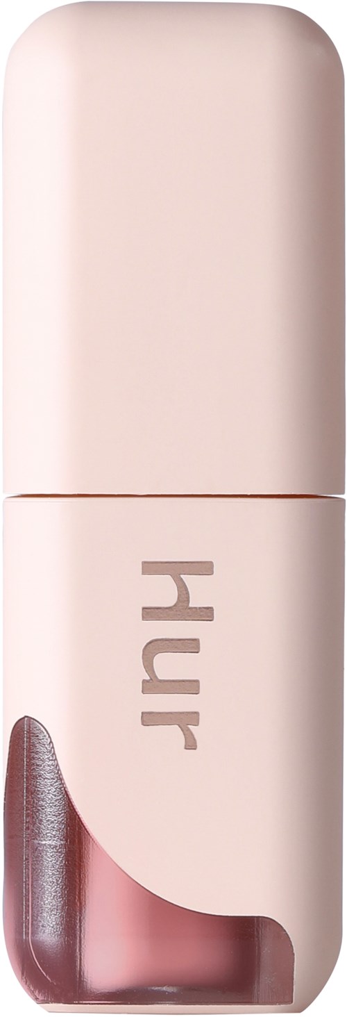 Rosa Lippenstiftverpackung mit transparentem Boden, der Lippenstift darin zeigt, und Markenname an der Seite.