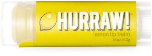 Zitronen Lippenbalsam in gelber Hülle mit weißer Schrift und Zitronensymbol.