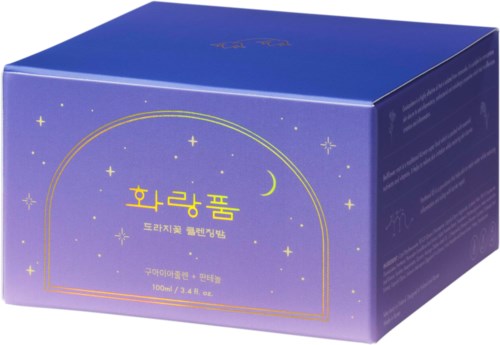 Eine lila-blaue Box mit Sternen, Mond und koreanischem Text, wahrscheinlich Kosmetik- oder Hautpflegeprodukt.