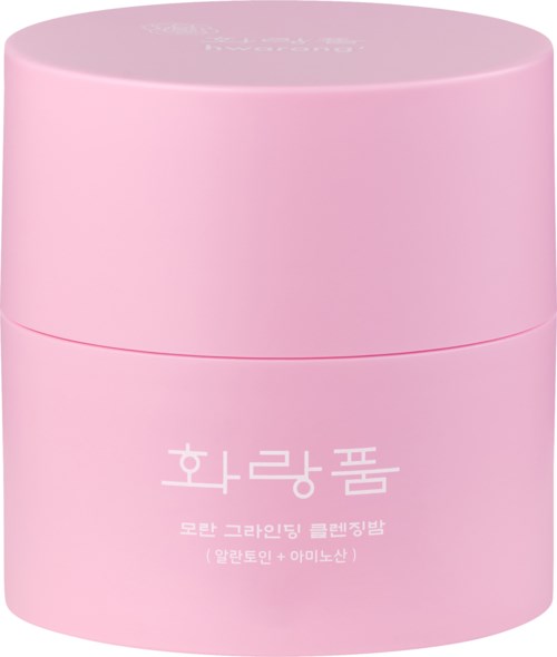 Runde pinke Verpackung mit koreanischem Text, wahrscheinlich Kosmetik- oder Hautpflegeprodukt.