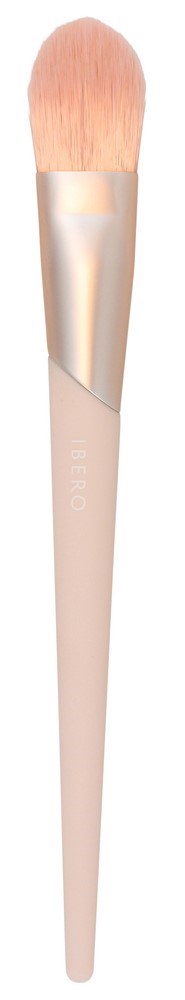 A small makeup brush with a white handle and pink bristles.