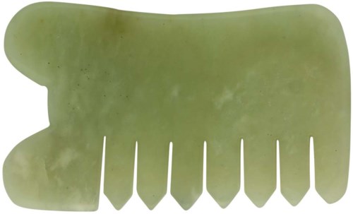 Eine grüne Kunststoff-Haarklammer mit kieferähnlichem Design und breitem oberen Teil.