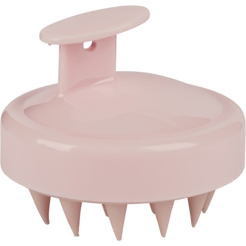 A small, light pink device with a rounded shape and pointed legs, designed with a disc on top.