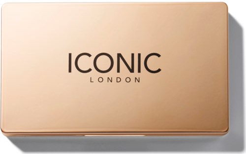 A rectangular box with a light pink color and the words "ICONIC LONDON" on the top.