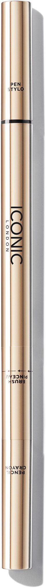 A slender, gold-colored pen with the word 'LOGIC' written vertically on it.