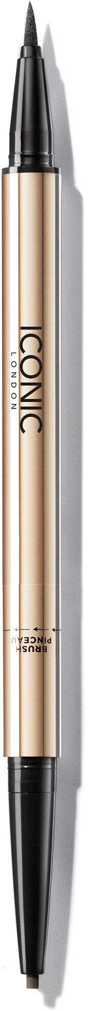 A double-ended black pen with a gold body, labeled "ICONIC" on the side.