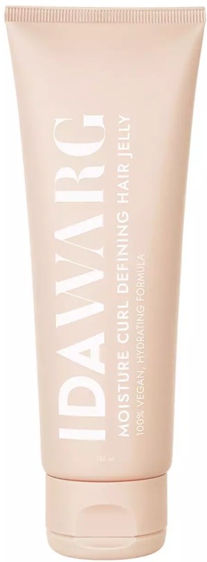 A pink tube labeled 'IDAVARC' with words 'Moisture Curl Defining Hair Jelly' on it.