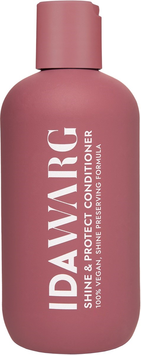 Pink bottle with white text, labeled as IDAVAG Shine & Protect Conditioner.