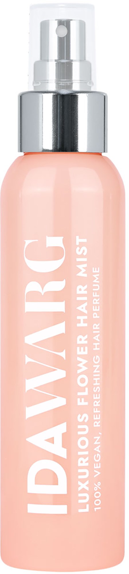 A pink spray bottle labeled 'DAIAVRC' with silver spray cap, designed for hair mist.
