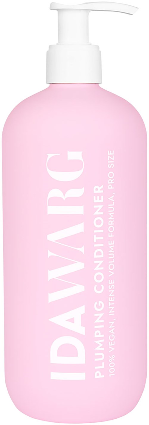 Een roze fles met pomp, gemarkeerd "IDAYCIVIC" en vermeldt veganistisch, volume en formule. Geen andere voorwerpen zichtbaar.