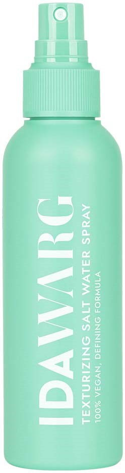 Een mintgroene sprayfles met witte tekst, gemarkeerd 'IDAVARC', voor textiel- en UV-bescherming.