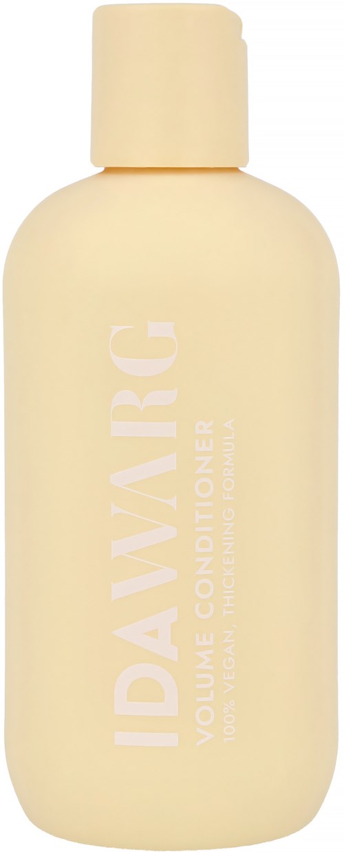 A beige bottle with a screw cap, labeled 'DAVARG' and 'Volume Conditioning'.
