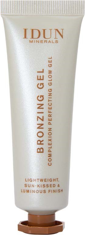 A tube of I DUN Minerals Bronzing Gel, light, sun-kissed, luminous finish, for perfect glow.