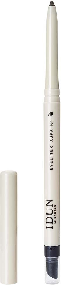 White eyeliner pen with black text and a removable cap.