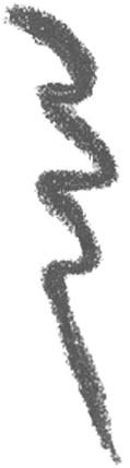 A black, squiggly line that twists vertically, ending in a pointed tip.