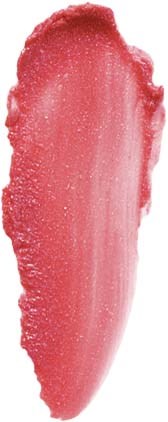 A streak of pinkish-red watercolor with a rough edge and soft, blended center.