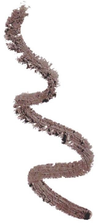 Swatch of light brown and pink eyeshadow in a wavy shape.
