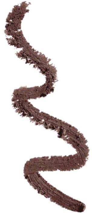 Brown eyeshadow streak in a zigzag shape on white background.