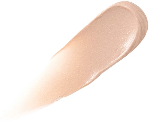 Ein beige flüssiges Make-up- oder Foundationstrych mit glatter, cremiger Textur.