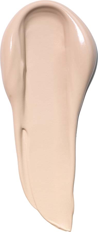 A beige cream or foundation with a smooth texture and a slight sheen, spread on white background.