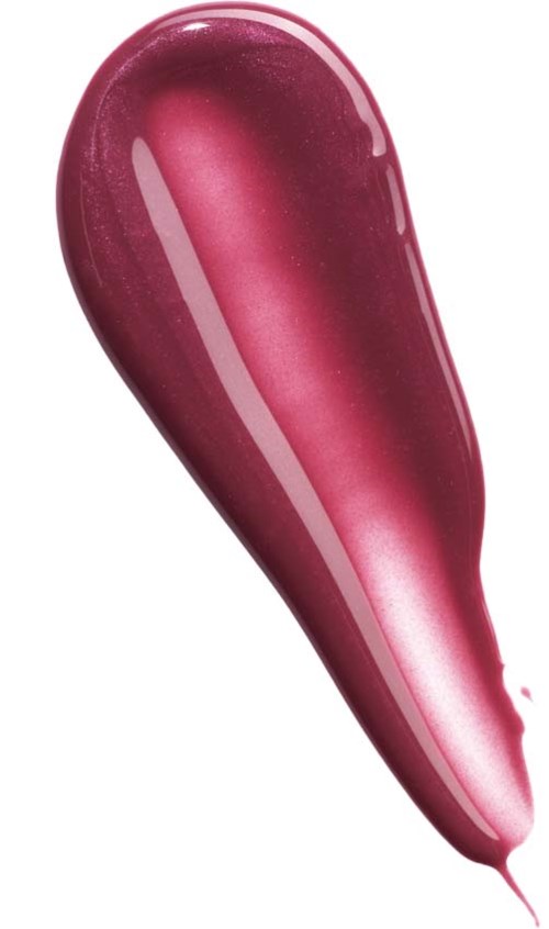 A shiny, pinkish-red dollop of liquid with a smooth, glossy surface and a tapered shape.