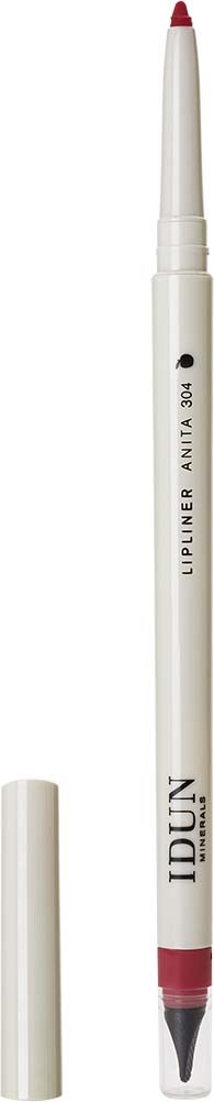 A white eye-liner pencil with a black tip and pinkish-red end, labeled 'LIPLINER ANITA 304'.