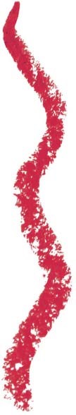 A vertical red line with rough, textured edges runs through black and white background.
