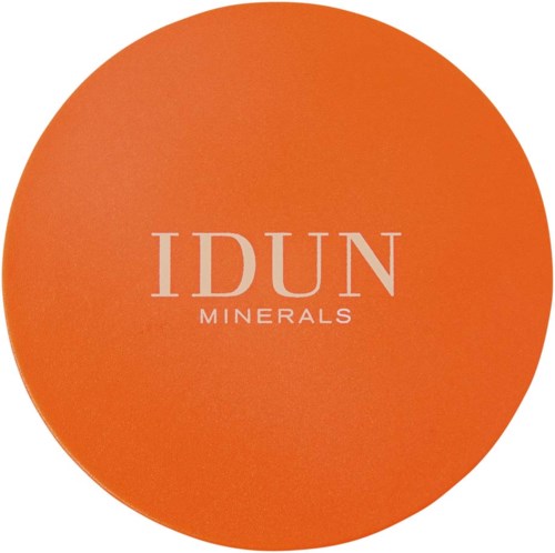 A round orange logo with the text 'IDUN MINERALS' in white, centered. The logo has a smooth, simple design.