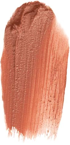 A large, thick smear of peach-colored lipstick on a surface.