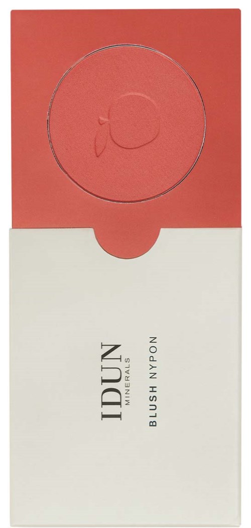 The box is white with black text, and a red circular top with a small apple illustration inside.