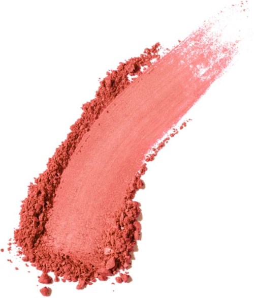 A pink-colored powder or blush swatch with a brush stroke appearance.