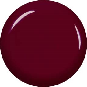 A round, shiny, dark red object that looks smooth and reflective.