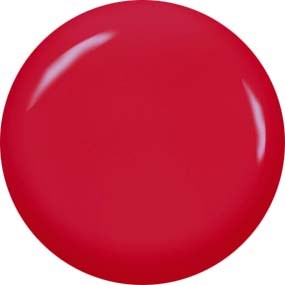 A shiny red ball with white reflections on its surface.