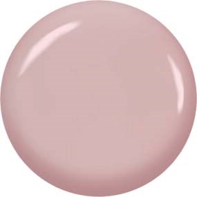 A pink, shiny, circular object with a smooth surface and a small light reflection on the top left.