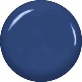 A shiny, dark blue circular object, smooth and reflective with light spots. No other details.