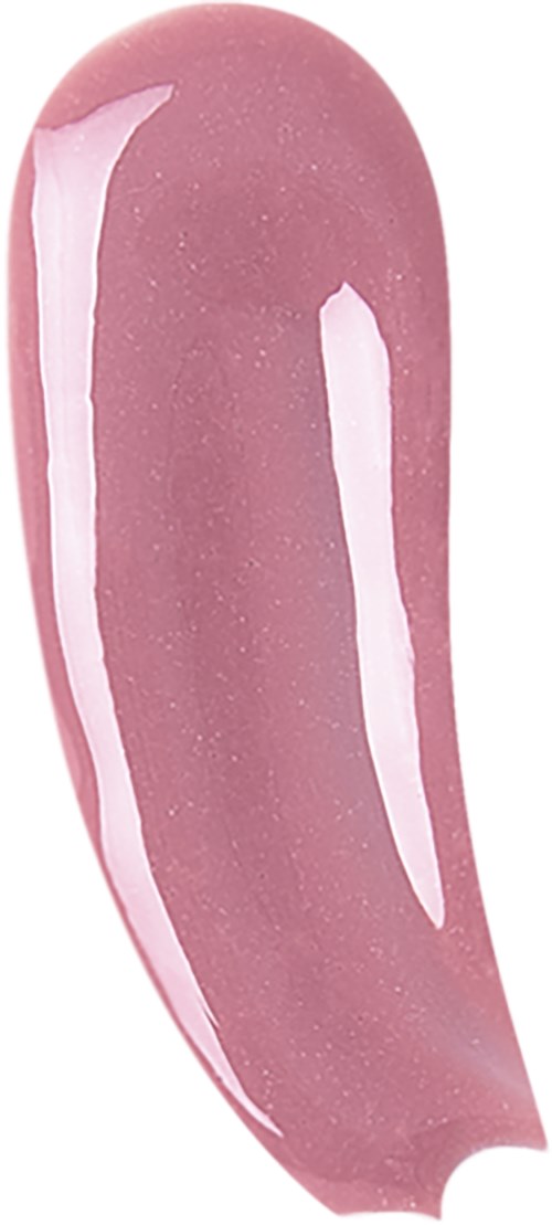 A pinkish, curved gel-like substance with white streaks, appears smooth and shiny.