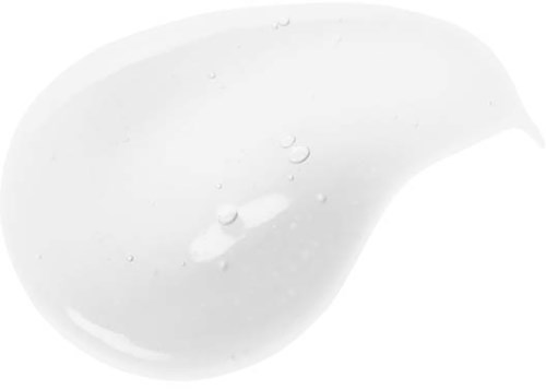 Toont een lepel met vloeistof en bellen, in zwart-wit.