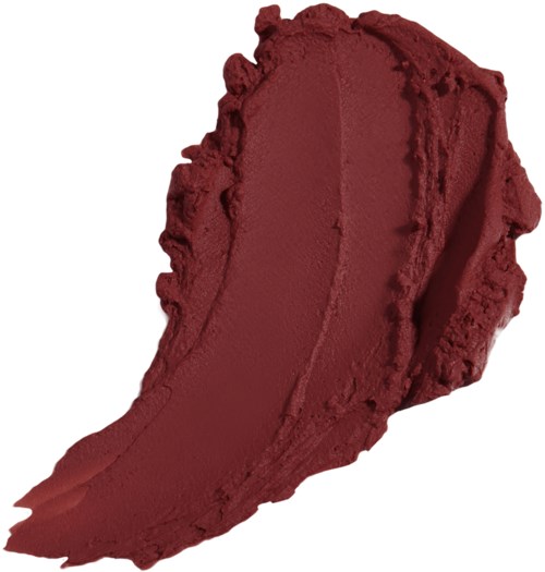 A scoop of red ice cream with a rough edge, on a white background.