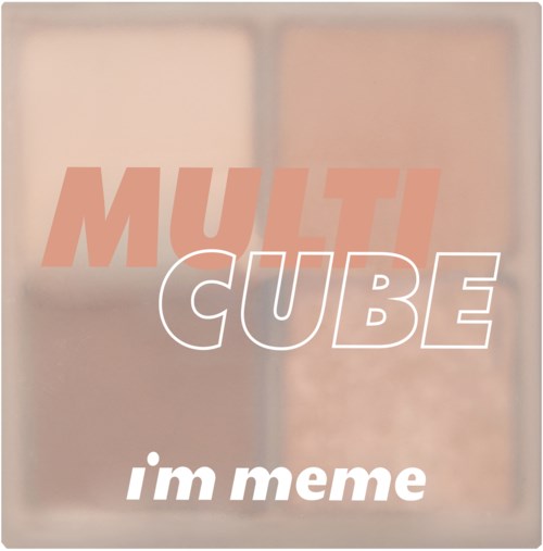 Logo mit Text: MULTI CUBE, im meme. Heller Hintergrund mit vier Abschnitten.